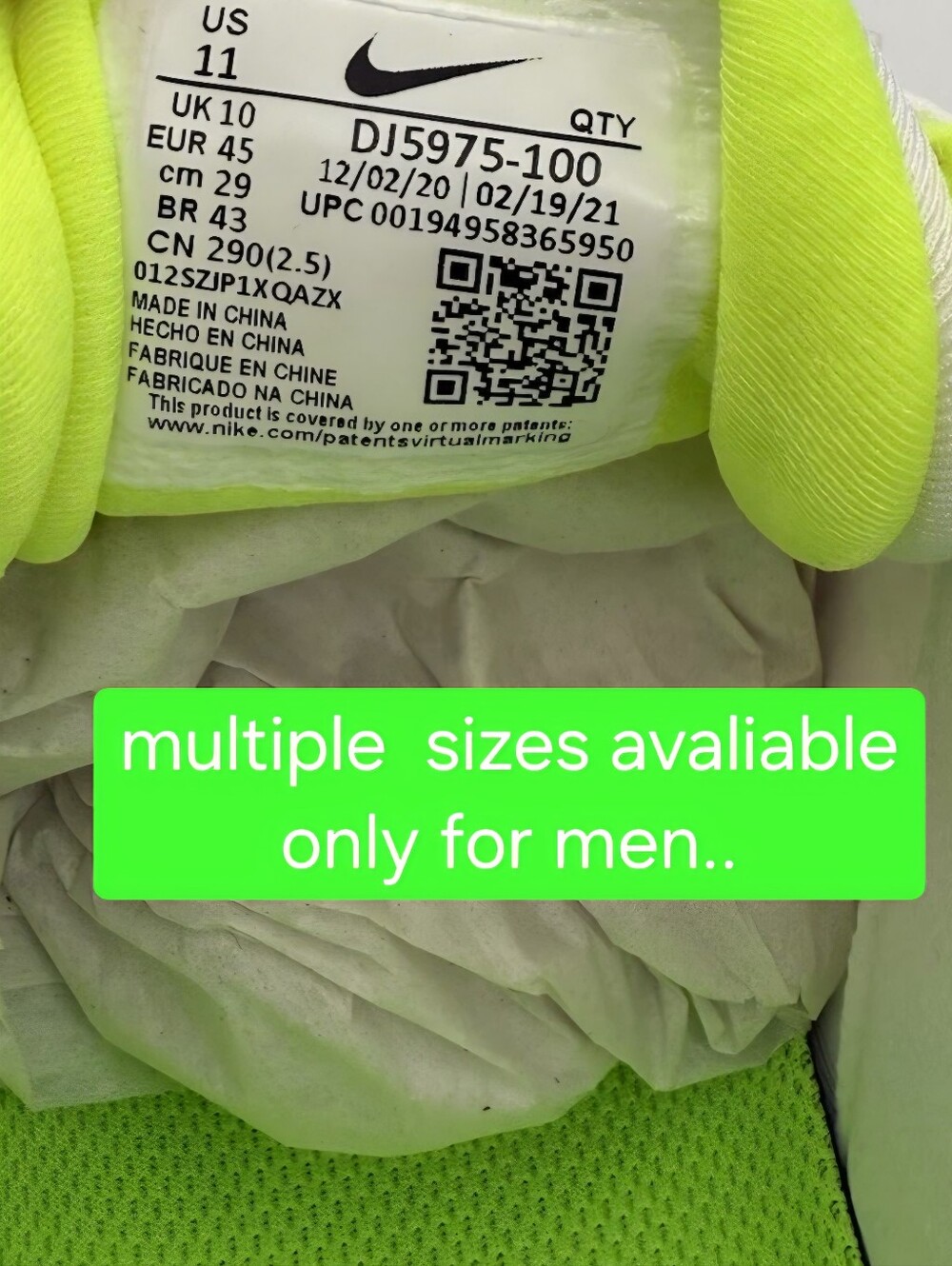 Nike Air Max Vapormax Tennis 🎾 🍏 Green Plus Men Sneakers White Men Brand New - Picture 6 of 16